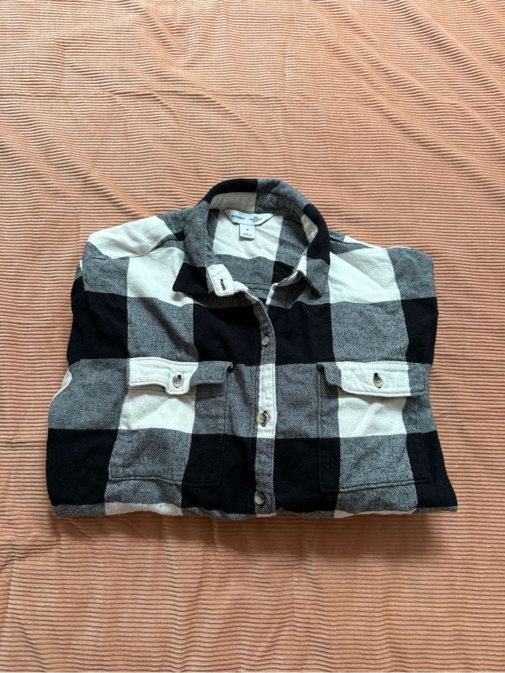Classic Black & White Plaid Flannel Shirt Women’s